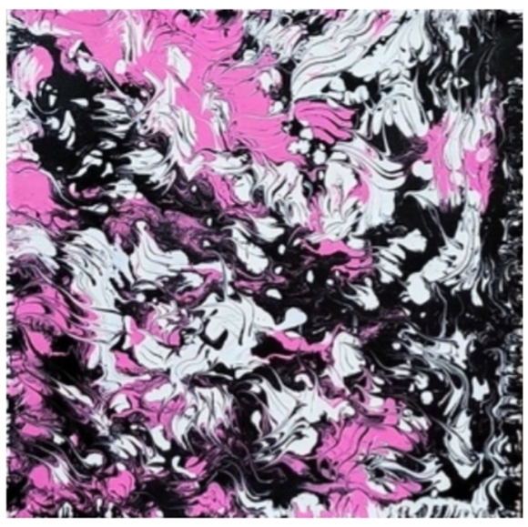 Hand Crafted Other - Hand Crafted Abstract Design 12x12 Inches Canvas Painting